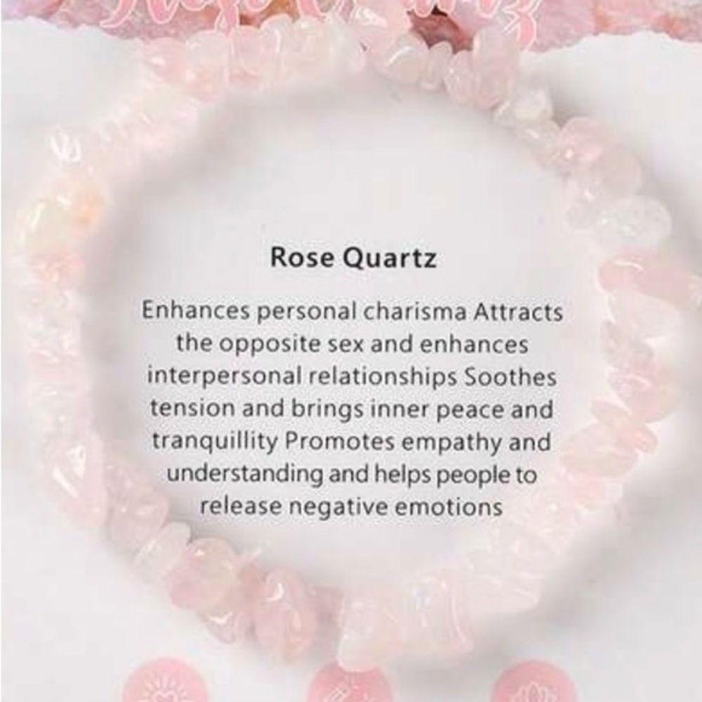 NWT Rose Quartz Beaded Bracelet